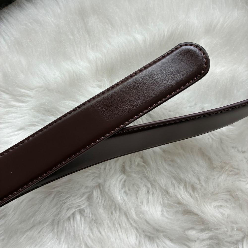 Mens Brown Leather Ratchet Belt Extra Long Cut to Fit Automatic Buckle P0100544 - Picture 9 of 10
